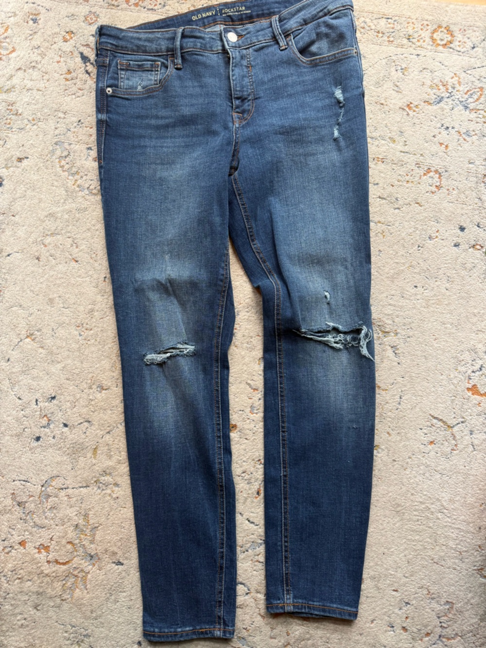 Old Navy Rockstar Mid-Rise Skinny Jeans Distressed | Size 12